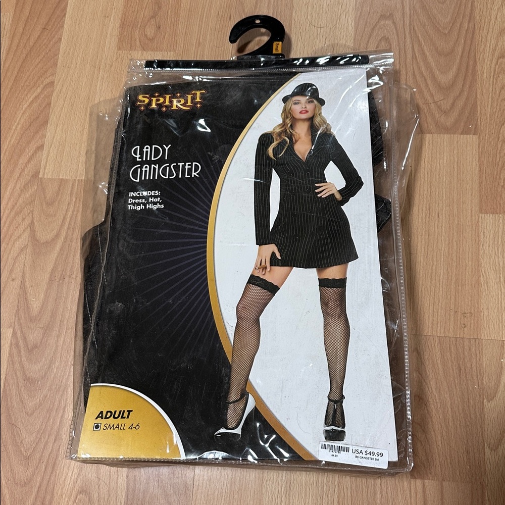 Spirit Halloween Lady Gangster Costume with Hat and Thigh Highs
